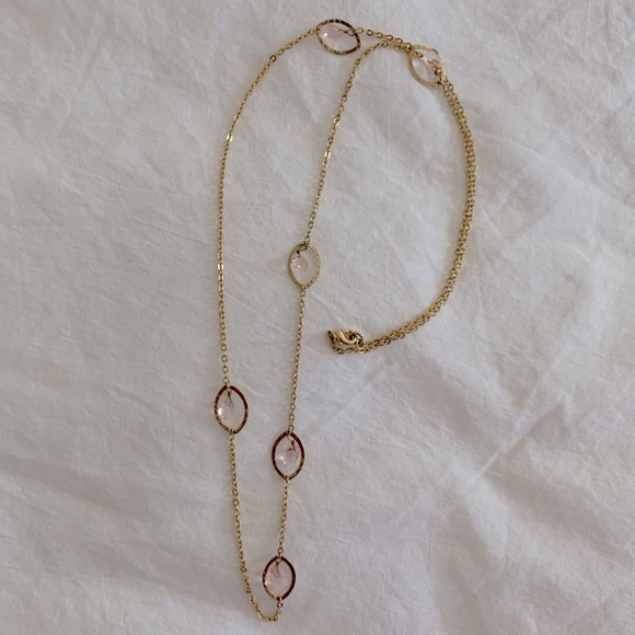 Anthropologie Delicate Circle Gem Necklace